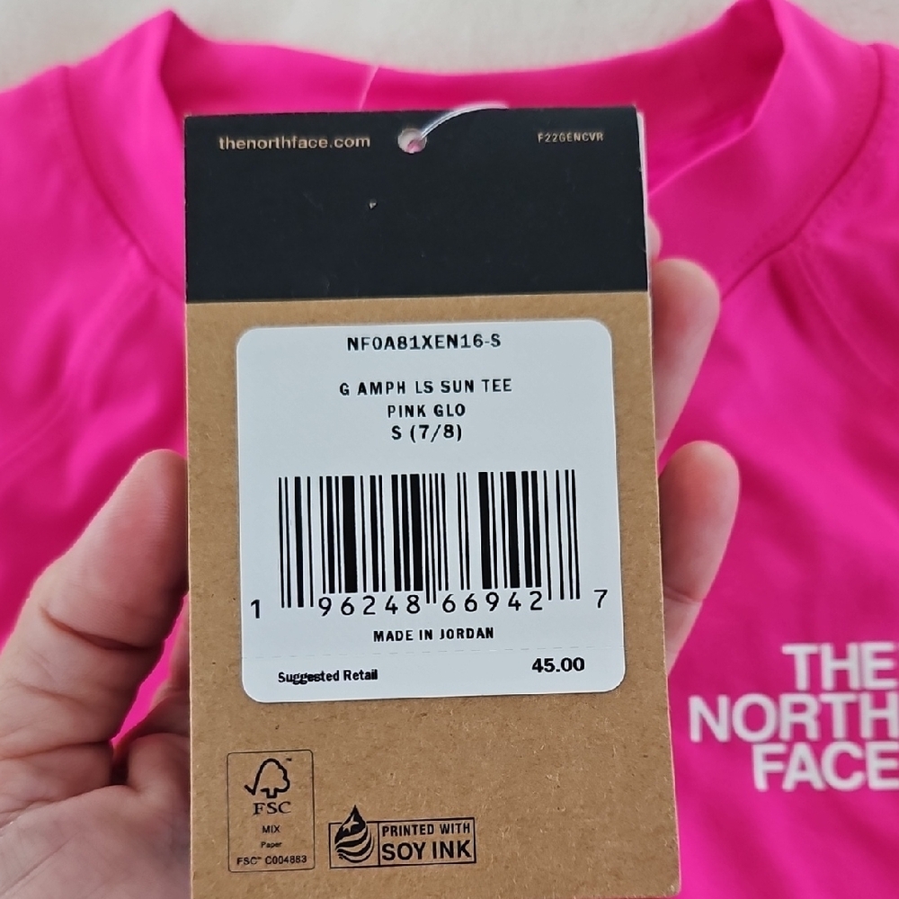The North Face Vibrant Pink Long Sleeve Sun Tee - Picture 2 of 14